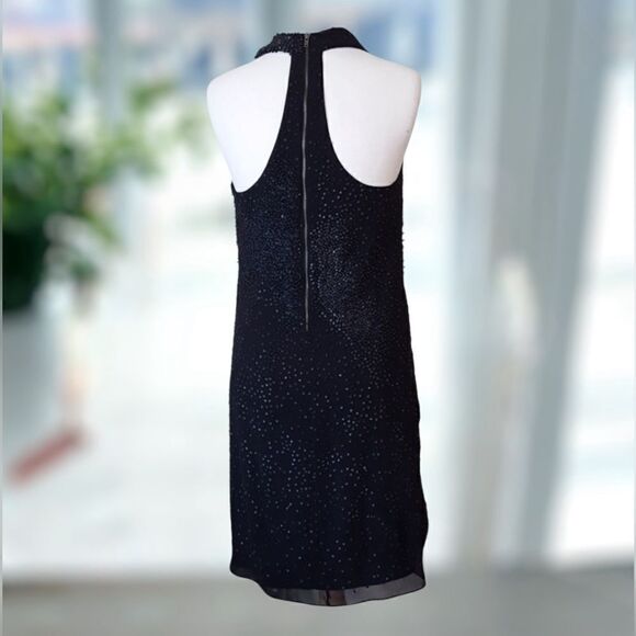 🔥🔥 Helmut Lang GRANULE 100% Silk Embellished Leather Sequin Dress Size 6 - Picture 3 of 16